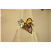 Image 1 : 18.95 CTW BLUE TOPAZ CITRINE Amethyst Ring .925 Sterlin
