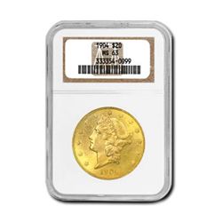 Certified US Gold $20 Liberty MS63 (Dates Our Choice) (