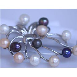 MULTICOLOR PEARL BROOCH