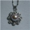 Image 1 : PURPLE PEARL FLOWER CZ NECKLACE;