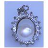 Image 1 : 17.40 CTW WHITE PEARL AND CZ PENDANT