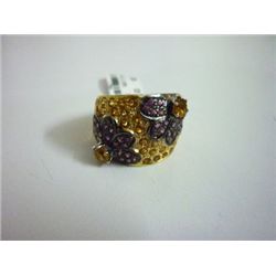 NATURAL 55.25 CTW SEMI PRECIOUS RING .925 STERLING SILV