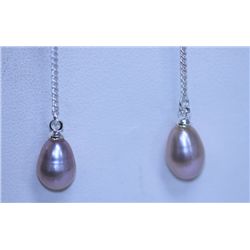 11.30 CTW PEACH PEARL DANGLING EARRING