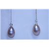 Image 1 : 11.30 CTW PEACH PEARL DANGLING EARRING