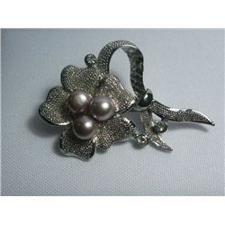 ELEGANT LAVENDER PEARL CZ BROOCH AUTHENTIC PHILIPPINE P