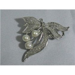 RARE WHITE PEARL CZ BROOCH AUTHENTIC PHILIPPINE PEARL M