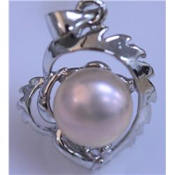 PEACH PEARL AND CZ PENDANT