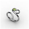 Image 1 : Peridot 0.12 ctw Heart Design Ring 18kt W/Y Gold