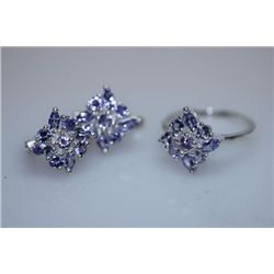 34.02 CTW TANZANITE SET .925 STERLING SILVER