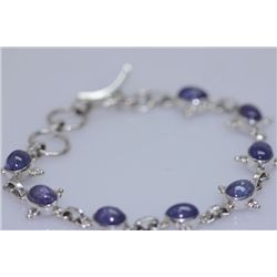 NATURAL 67.25 CTW TANZANITE OVAL CUT BRACLET .925 STERL