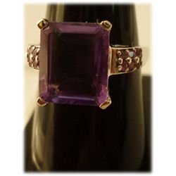 19.00 CTW Amethyst and Tourmiline Cut fine ring .925 ST