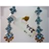 Image 1 : 37.00 CTW BLUE TOPAZ AND CITRINE EARRING .925 STERLING