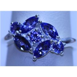 11.40 CTW TANZANITE RING .925 STERLING SILVER