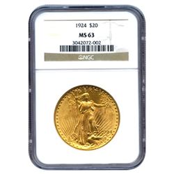 Certified $20 St Gaudens MS63 (Dates Our Choice) (PCGS