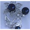 Image 1 : BLACK PEARL AND CZ BROOCH