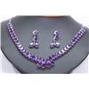 Image 1 : 166.51 CTW AMETHYST NECKLACE AND EARRING SET .925 STERL