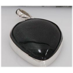 NATURAL 56.10 CTW BLACKONEX PEARSHAPE PENDANT .925 STER