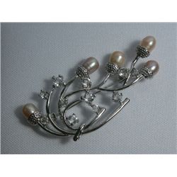 PEACH LAVENDER PEARL CZ BROOCH AUTHENTIC PHILIPPINE PEA