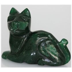 NATURAL 273.00 CTW MALACHITE BIG CAT FIGURE