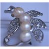 Image 1 : PEACH PEARL AND CZ BROOCH