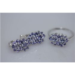 32.06 CTW TANZANITE SET .925 STERLING SILVER