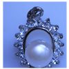 Image 1 : 18.70 CTW WHITE PEARL AND CZ PENDANT