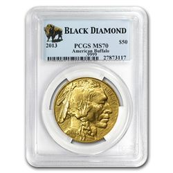 1 oz Gold Buffalo MS-70 PCGS Black Diamond (date of our