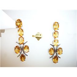 36.75 CTW CITRINE EARRING .925 STERLING SILVER