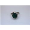NATURAL 25.31 CTW EMERALD CABUSHION OVAL RING .925 STER