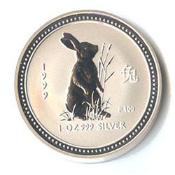 Australian Lunar Silver 1 oz Silver 1999 Rabbit