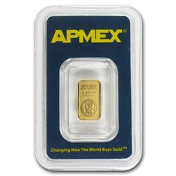 1 gram APMEX Gold Bar .9999Fine (In TEP Package)