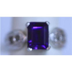 20.50 CTW AMETHYST RING .925 STERLING SILVER