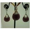 62.00 CTW Synthetic stone Pendant and earing set .925 S