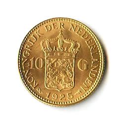 Netherlands 10 Guilder Gold Coin