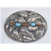 Image 1 : Navajo German Silver Turquoise Buckle