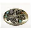 Image 1 : Navajo German Silver Turquoise Buckle
