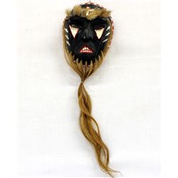Yaqui Coconut Shell and Horsehair Dance Mask