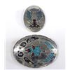 Image 1 : Navajo German Silver Chip Inlay Buckle and Bolo