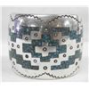 Image 3 : Navajo Sterling Silver Crushed Turquoise Bracelet