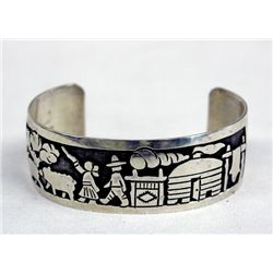Navajo Sterling Storyteller Bracelet