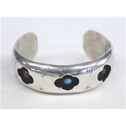 Navajo Sterling Turquoise Coral Bracelet