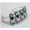 Image 2 : Zuni Sterling Inlay Braceley by J. Wasita