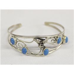 Navajo Sterling Turquoise Bracelet by Calladito