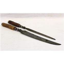 Antique Horn Handled Carving Set