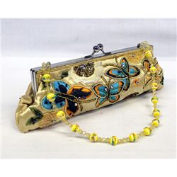Embroidered Butterfly Evening Bag