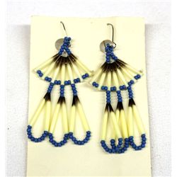 Ojibwe Porcupine Quill Earrings by Red Cloud