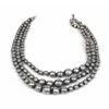 Image 1 : Silver 3 Strand Hollowbead Necklace