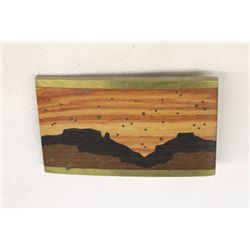 1982 Brass and Wood Inlay Belt Buckle