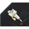 Image 3 : 14K Gold Emerald Cut CZ Ring