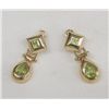 Image 2 : Peridot Gold Tone Drop Earrings